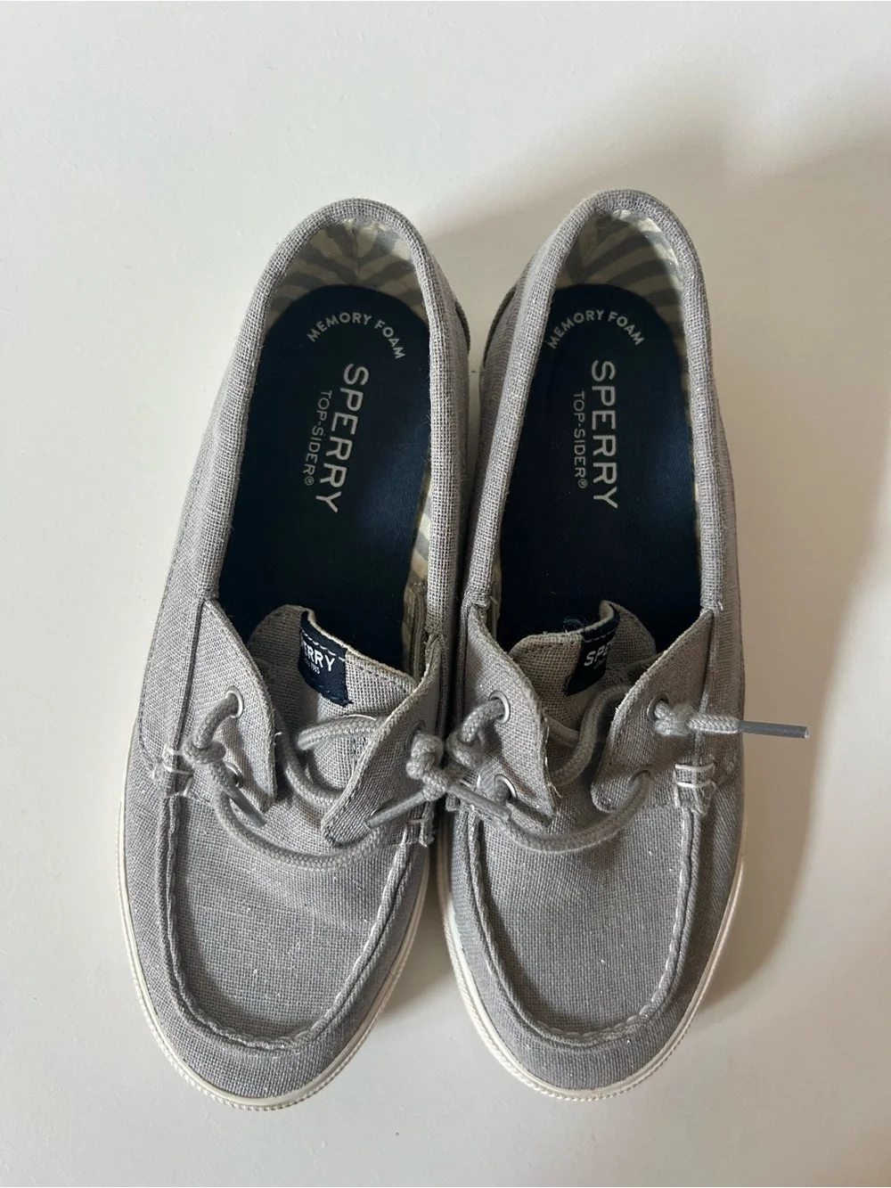 Sperry Gray Canvas Men’s Boat Shoes